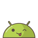 android, emoji, happy, joke, mobile, mood, tounge svg vector icon
