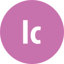 adobe, incopy, round svg vector icon
