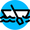 boat, canoe, canoeing, rowing svg vector icon