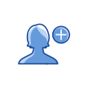add contact, add friend, add user, friend request svg vector icon