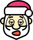 christmas, father christmas, santa, tired, xmas svg vector icon