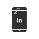 linkedin logo, logo, mobile, phone svg vector icon