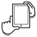 device, gesture, handheld, hold, portrait, screen, tablet svg vector icon