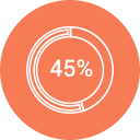 chart, diagram, forty five, graph svg vector icon