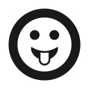 clown, emoji, emot, happy, silly, sticking out tongue, thick lines svg vector icon