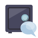 safety,box,speech,bubble icon