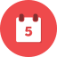 calendar,flat,six,revision icon