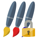 brush,lock,open icon