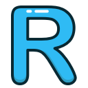 alphabet, blue, letter, letters, r svg vector icon