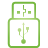 basic, green, stick, usb icon