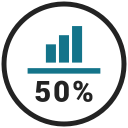 bar chart, business graph, business growth, fifty, graph svg vector icon