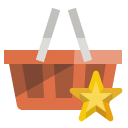 shopping,basket,star icon