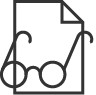 document, glasses icon