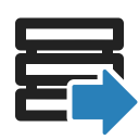 data, database, download, export, storage, upload svg vector icon