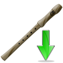 flute,down,instrument,descend,download,fall,decrease,descending icon