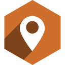 hexagon, location, media, shadow, social svg vector icon