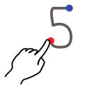 five, gestureworks, number, stroke icon
