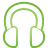 basic, green, headphone icon