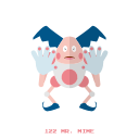 kanto, mr.mime, pokemon, psiquico svg vector icon