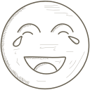 emot, face, laughing, smiley, tears svg vector icon