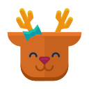 deer, emoji, emot, happy, reindeer, smile svg vector icon