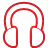 basic, headphone, red icon