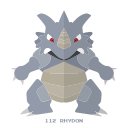 kanto, piedra, pokemon, rhydon, tierra svg vector icon
