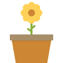 blossom, ecology, flower, gardening, pot, spring, sunflower svg vector icon