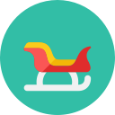santa, sled svg vector icon