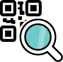 barcode, code, magnifying glass, qr, qr code svg vector icon