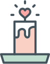 candle, love svg vector icon