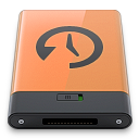 b, machine, orange, time icon