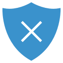 cancel, remove, security, shield svg vector icon