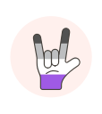 asexual, flag, hand, rock svg vector icon