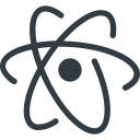 atom, logo, media, social svg vector icon