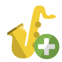 music,saxophone,add icon