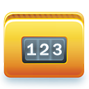123, folder, white numbers on blue background icon