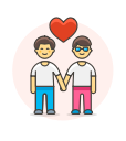 couple, gay, hands, hold svg vector icon