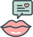 bubble, lips, romance, valentines svg vector icon