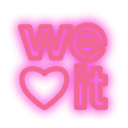 media, neon, set, social, weheartit icon