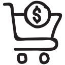 buy, cart, checkout, coin, dollar, shopping, trolley svg vector icon
