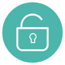 circle, lock, security, style, unlock svg vector icon
