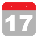 calendar, event, hovytech, one, schedule, seven, seventeen svg vector icon