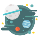 astronomy, galaxy, planets, solar, space, star, universe svg vector icon