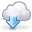 weather,arrow,cloud,download,climate,descending,fall,decrease,down,descend icon