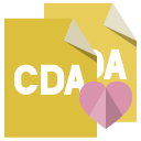 file,format,cda,heart icon