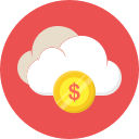 cloud, coin, dollar, finance, money svg vector icon
