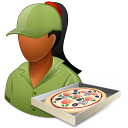 dark, female, pizzadeliveryman icon