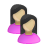 female, olive, users icon