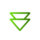 arrow, down, green icon